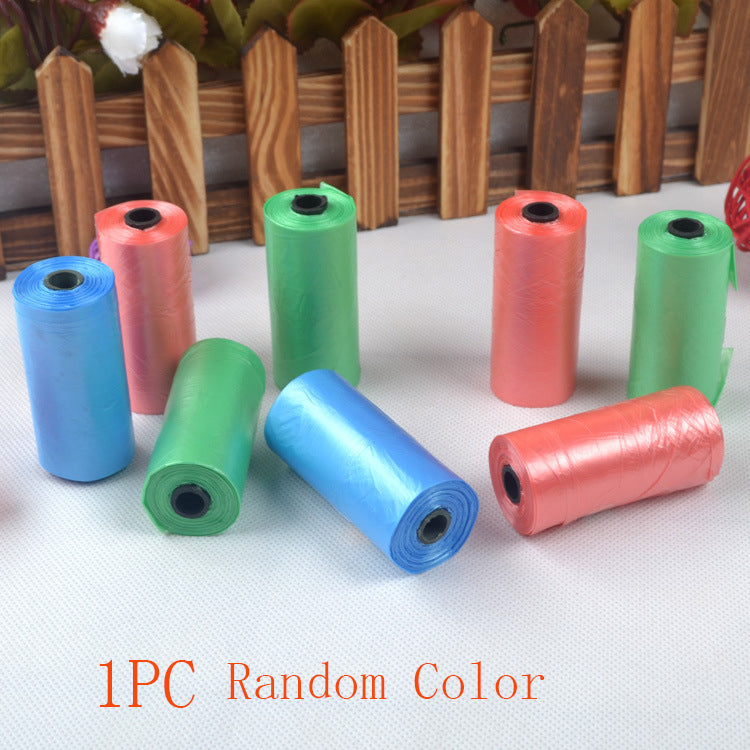 Assorted-color pet waste bag rolls with black dispenser core centers