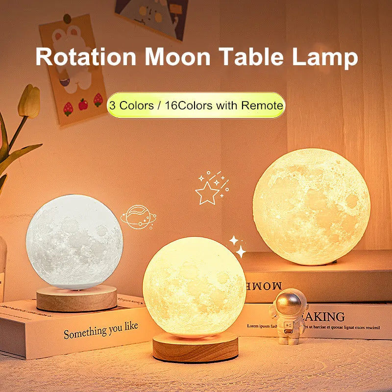 Lámpara de Luna Flotante Magnética 3D Creativa Lámpara Lunar de 3 Colores con Control Táctil Luz de Noche Lunar para Decoración de Hogar Oficina Habitación