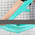 Silicone grooming glove with long comb bristles, teal