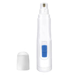USB rechargeable pet nail grinder, white body with removable cap