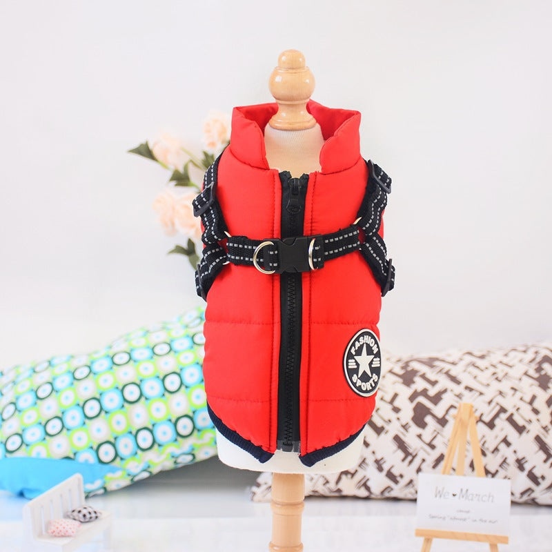 Pawsitive Vibes Waterproof Winter Dog Coat with Harness - Warm & Stylish Jacket for Big Dogs, Chihuahuas & Labradors