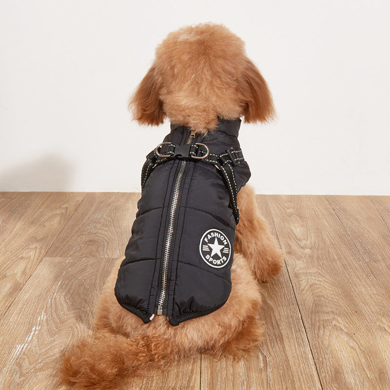 Fleece-Lined Reflective Dog Cotton-Padded Winter Coat