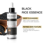 HUNMUI exfoliating black rice ampoule essence bottle with black dropper