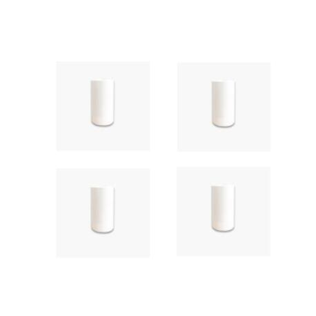 Thermal paper rolls, set of four white cylinders
