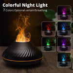 Nuevo difusor de aroma de llama volcánica, lámpara de aceite esencial de 130 ml, humidificador de aire portátil USB con luz nocturna de color, nebulizador y luz LED