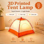 3D Printed Tent Shaped Night Light 3 Light Modes Touch Control Bedside Lamp