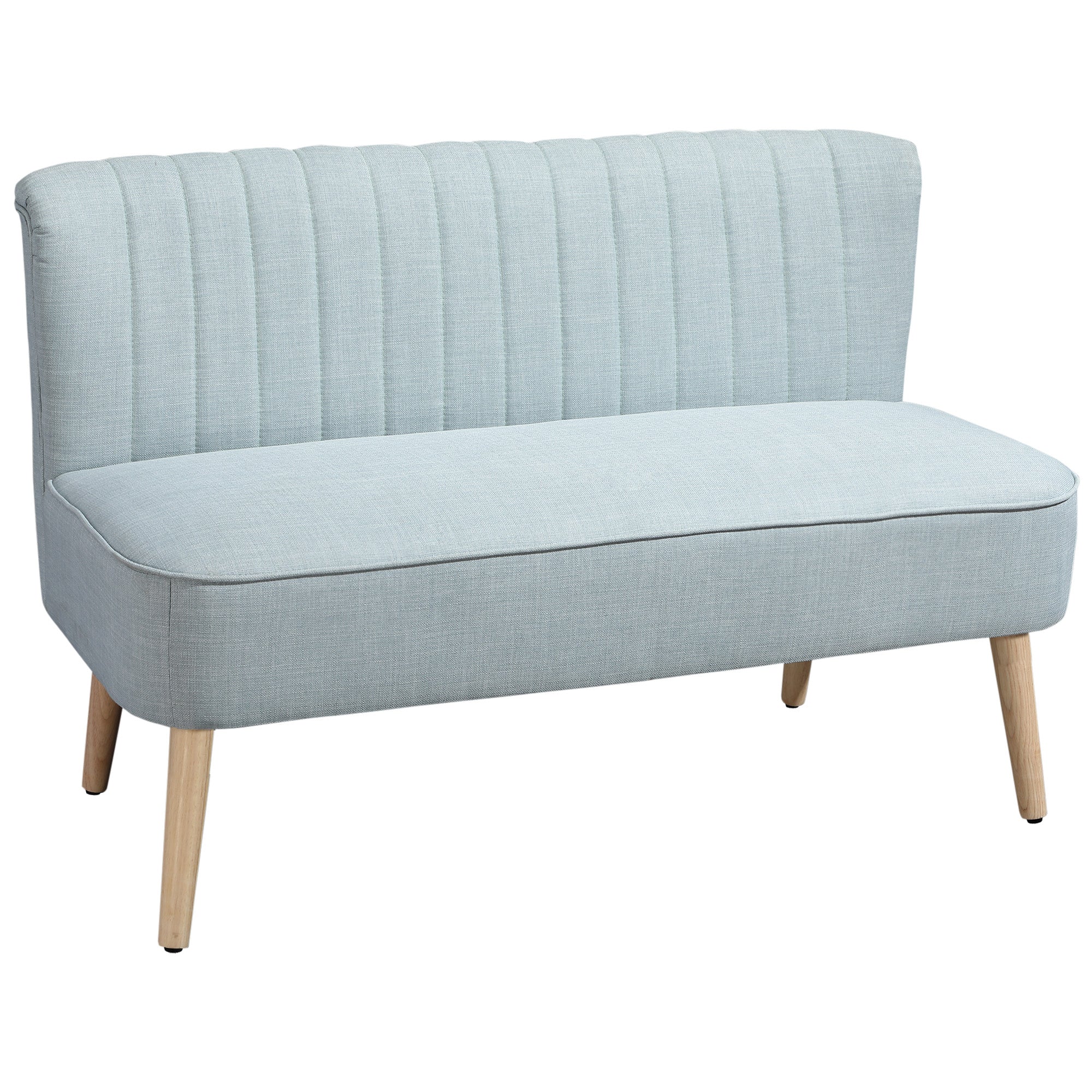 Sofá de 2 plazas, tapizado suave, funda fácil de limpiar, hasta 150 kg, 117 x 56,5 x 77 cm, verde claro