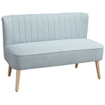 Sofá de 2 plazas, tapizado suave, funda fácil de limpiar, hasta 150 kg, 117 x 56,5 x 77 cm, verde claro
