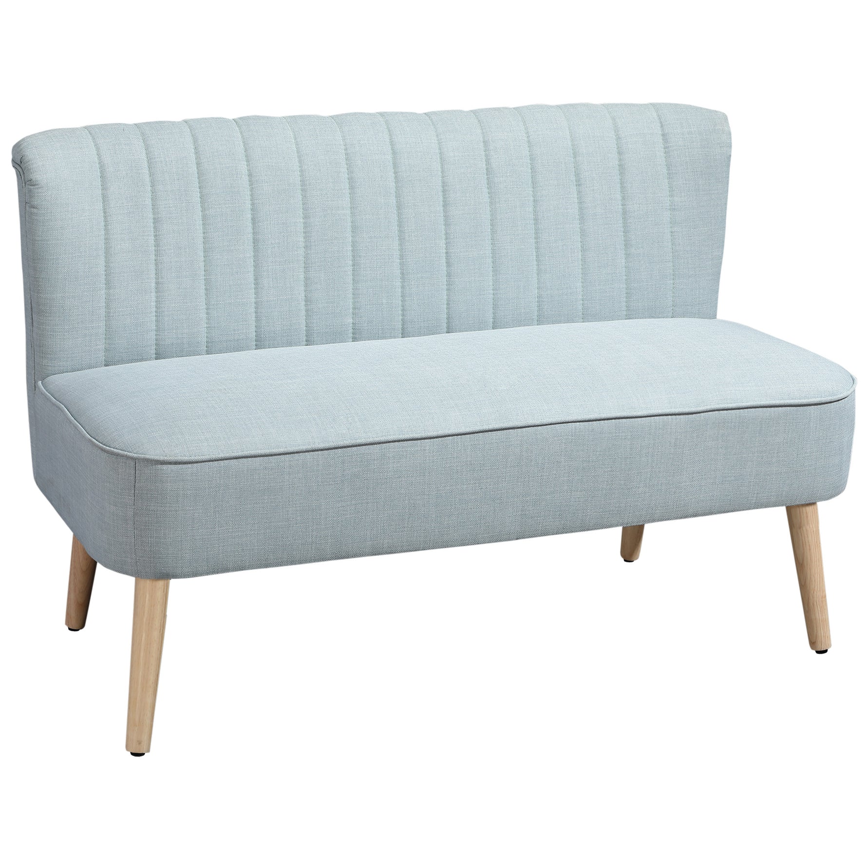 Sofá de 2 plazas, tapizado suave, funda fácil de limpiar, hasta 150 kg, 117 x 56,5 x 77 cm, verde claro