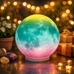 3D Printed Moon Lamp USB Rechargeable Warm Light Realistic Lunar Night Light For Bedroom Decor