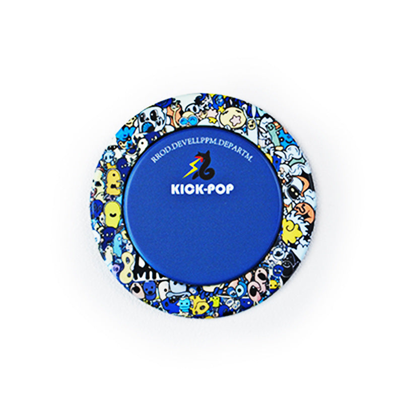 Magnetic phone holder with blue center and colorful character ring