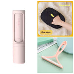 Reusable pet hair lint roller brush with pink handle and lint drum
