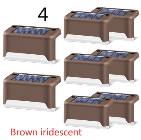 Nueva actualización Lámpara solar de valla LED impermeable Luces solares de cubierta Luz solar de paso al aire libre para escaleras de patio, camino de jardín, patio de paso