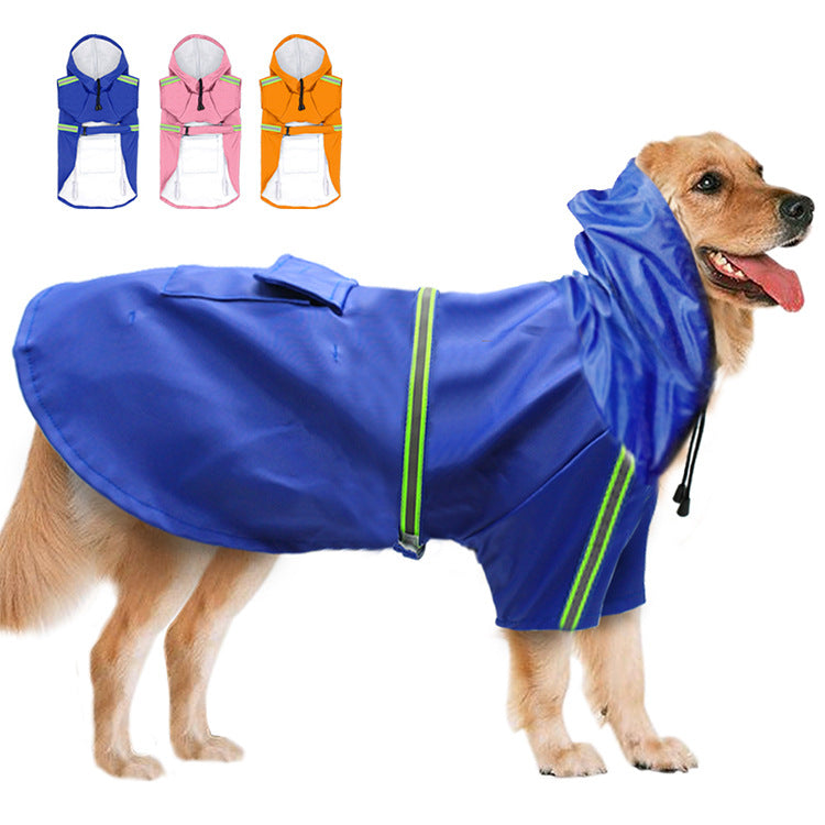 Pawsitively Stylish Waterproof Dog Raincoat - Reflective Cape for Large Dogs - Perfect for Spring & Summer Adventures