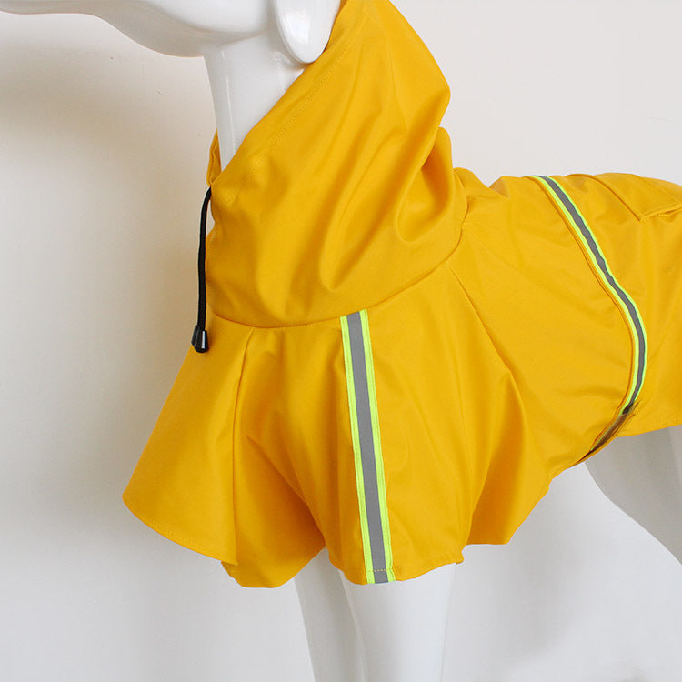 Pawsitively Stylish Waterproof Dog Raincoat - Reflective Cape for Large Dogs - Perfect for Spring & Summer Adventures