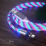 Colorful LED magnetic charging cable with USB-A and micro charging connector