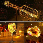 Luces de Navidad LED para Exteriores, a Pilas o por USB, Guirnalda de Hadas de Alambre de Cobre de 2m, 5m o 10m para Decoración de Fiestas y Bodas