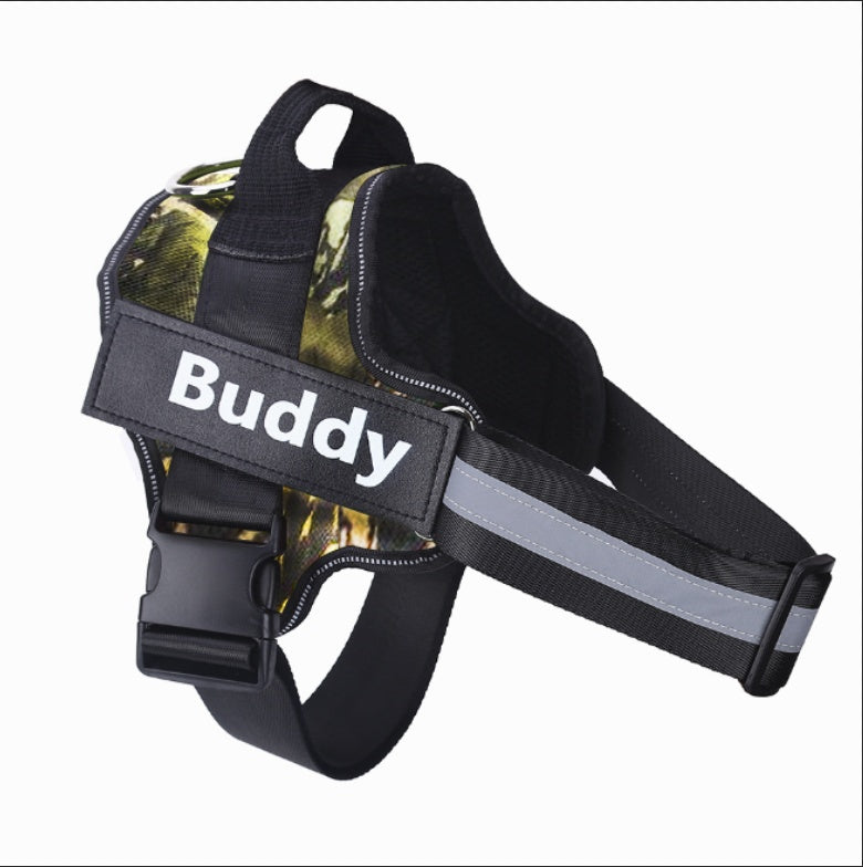 Pawfect Fit Personalized No-Pull Reflective Adjustable Dog Harness for Small & Large Dogs with Custom Patch
