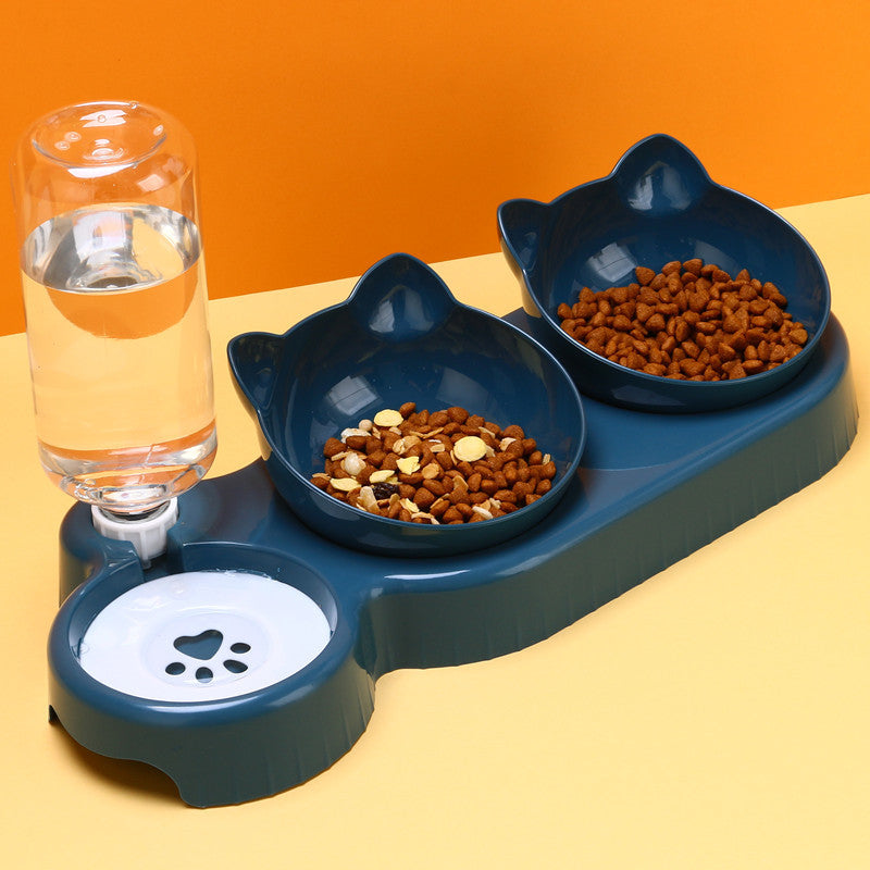 Estación de Bebedero Automático de Doble Cuenco PetJoy - Diseño Protector de Columna Cervical para Mascotas Felices y Saludables