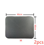 Double-layer cat litter mat, light gray textured top, size M (46 x 60cm)