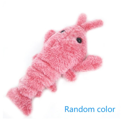 Electric Jumping Shrimp Cat Toy – USB Rechargeable Plush Lobster