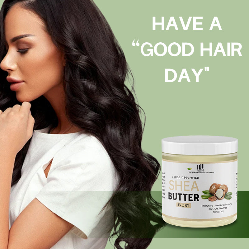Ivory shea butter body butter jar with white lid and beige cream.