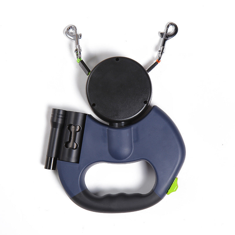 PawPal Retractable Dog Leash for Small Dogs - Reflective, 360° Swivel, Dual Lead with Lights