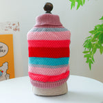 Colorful Stripes Pet Ring Sweater - Soft Comfort for Your Furry Friend