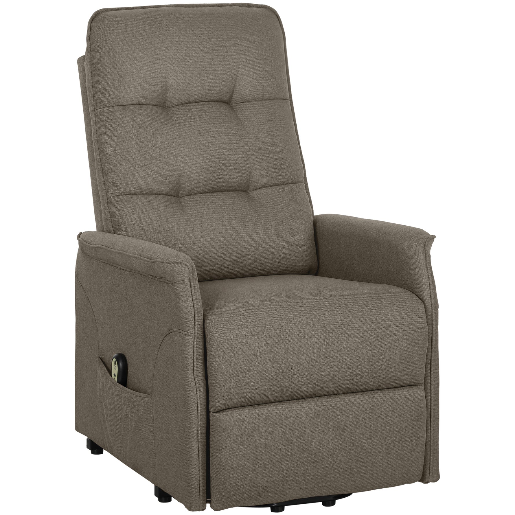 Power Lift Recliner Chair – Side Pocket, 140° Recline, Coffee Upholstery