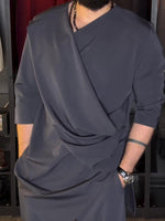 Dapper Threads Men's Draped Long Sleeve & High Waist Pants Set - Effortless Style, All-Day Comfort