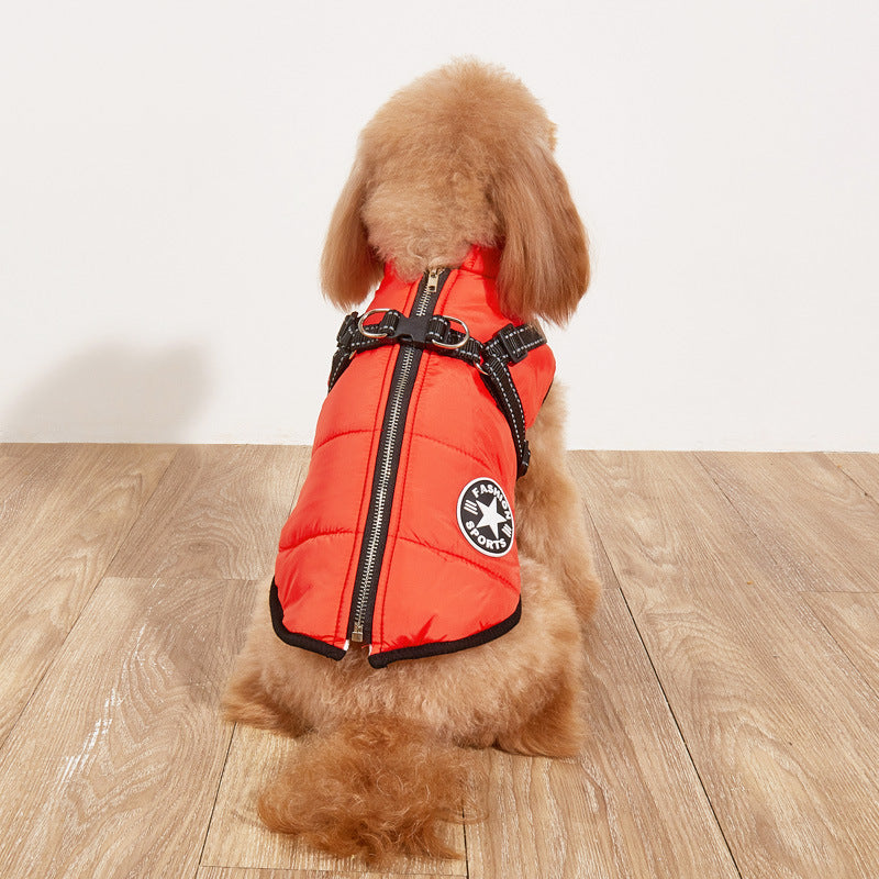 Fleece-Lined Reflective Dog Cotton-Padded Winter Coat