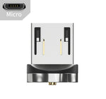 Micro USB charging connector tip with metallic rotating collar
