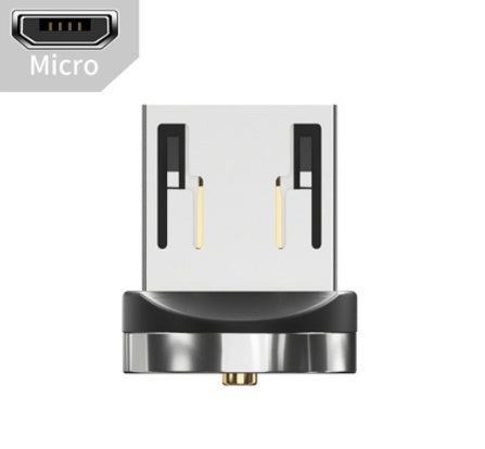 Micro USB charging connector tip with metallic rotating collar