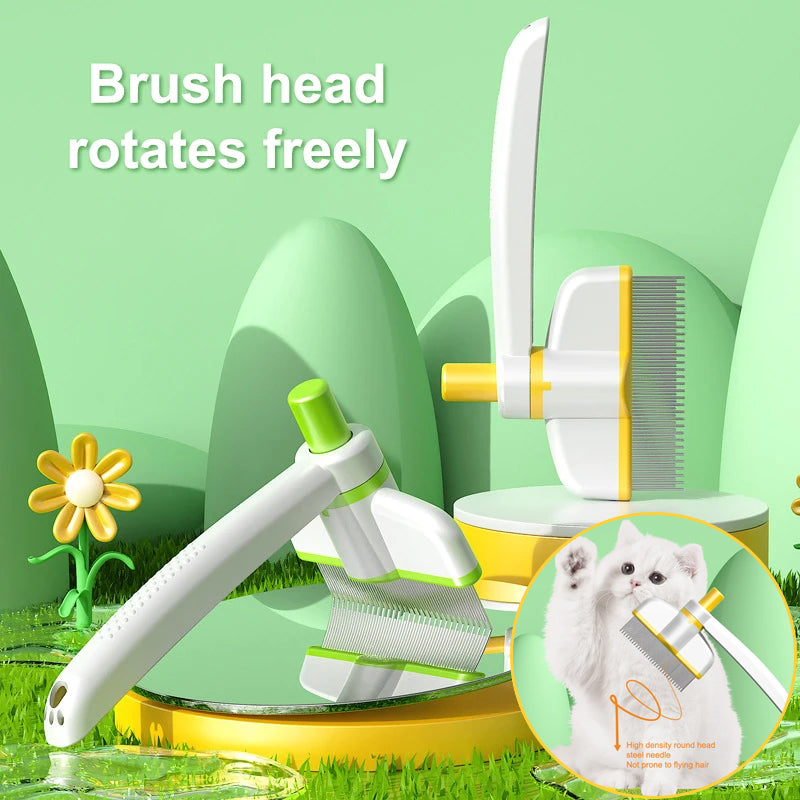 Cat Comb Tie Removal Floating Hair Magic Long Hair Pet Self-Cleaning Row Dog Cat Comb Grooming Supplies Flea Removal Brush Pets Products