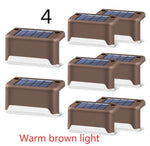 Nueva actualización Lámpara solar de valla LED impermeable Luces solares de cubierta Luz solar de paso al aire libre para escaleras de patio, camino de jardín, patio de paso