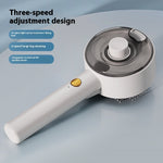 Pet hair remover brush handheld grooming tool with needle bristles, white