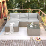 Garden Corner Sofa Rattan Garden Furniture Patio Set Garden Entertaining Set Garden Rattan Furniture Lounge Set,Khaki