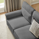Sofá de 3 plazas de tejido Snowfleece comprimido moderno 82, para sala de estar, dormitorio, oficina y espacios de entretenimiento, gris