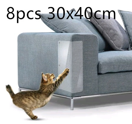 Gray PVC sofa protector pads, clear panel on armrest; 30x40 cm size shown