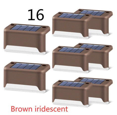 Nueva actualización Lámpara solar de valla LED impermeable Luces solares de cubierta Luz solar de paso al aire libre para escaleras de patio, camino de jardín, patio de paso