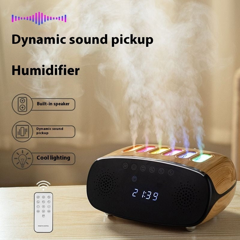 Humidificador con captación de sonido, USB, pantalla LCD, luz ambiental marina