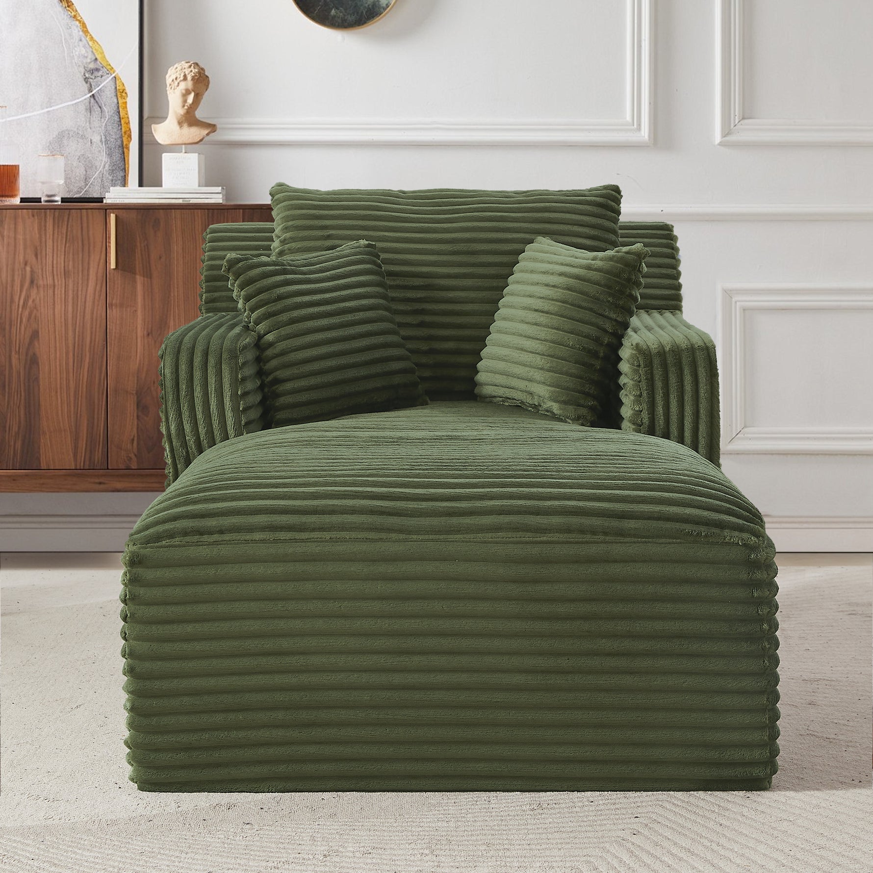 Indoor Single Chaise Sofa, Modern Corduroy Upholstery, No Assembly Required,Comfy Sleeper For Living Room,Office,Apartment