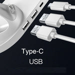 Charging dock power hub with USB and Type-C connectors
