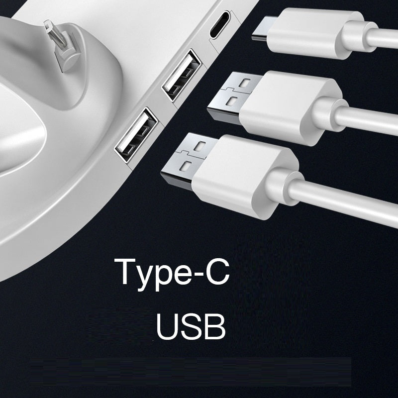 Charging dock power hub with USB and Type-C connectors