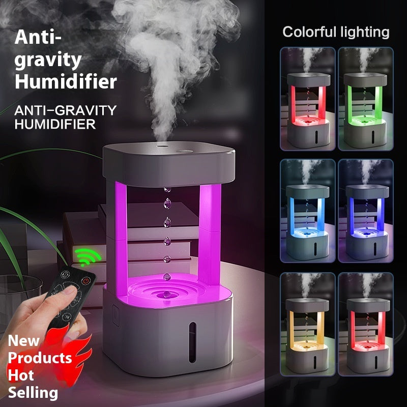 Humidificador creativo antigravedad con gota de agua, pulverizador de niebla para aire acondicionado, silencioso para dormitorio y oficina, con tanque de agua de 580 ml
