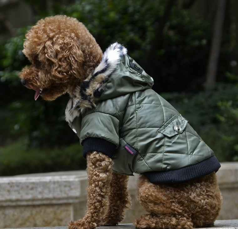 Fournitures pour animaux transfrontalières vêtements pour animaux vêtements pour chiens manteau à col de fourrure automne et hiver vêtements pour chiens de compagnie