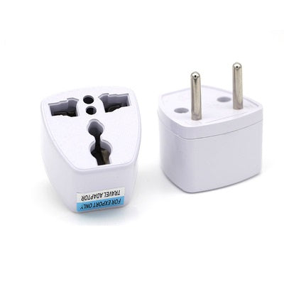 White power plug adapter with two round pins for pet grooming hair dryer