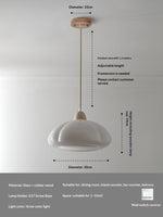 New Style Log Wood Glass Japanese-Style Retro Pendant Lamp For Bedroom And Dining Room  Pumpkin Design