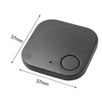 Black square anti-lost finder patch side view with 37 mm length and width marks