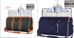 Two foldable waterproof duffle bags, dark gray and navy with tassel zipper pulls